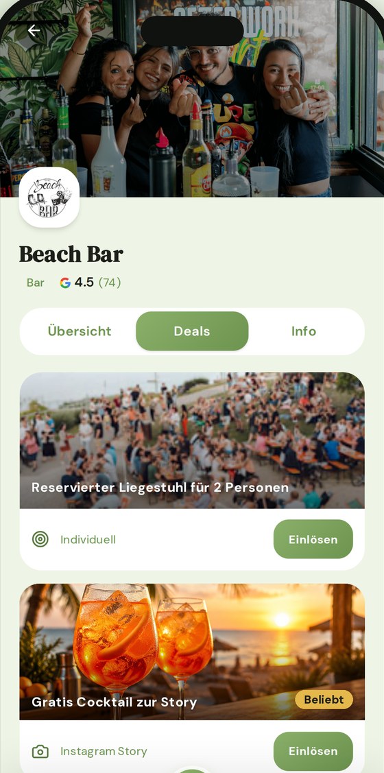 pistazz.io App: Deals eines Restaurants