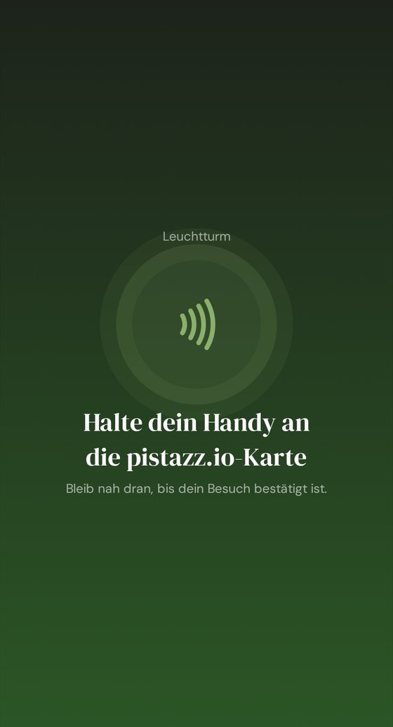 pistazz.io App: Handy an die Karte halten